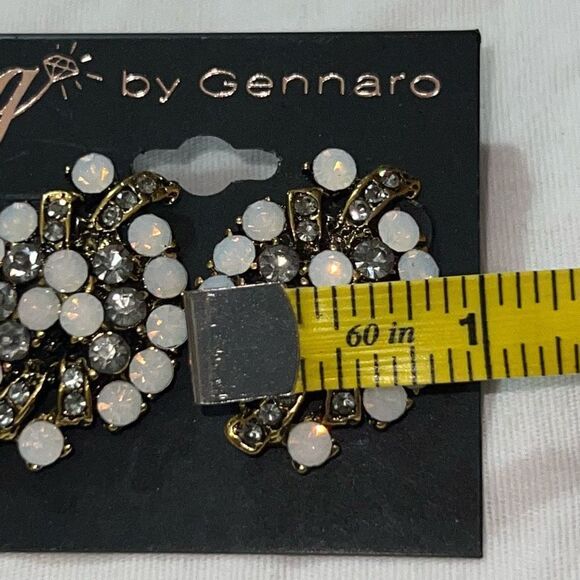 G by Gennaro Gray and Opal CZ Button Earrings - Picture 8 of 8